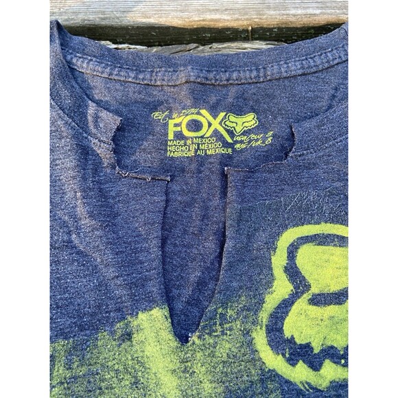 Fox Racing Women's T-Shirt Gray Size Small Short Sleeve Graphic Tee Y2K Grunge - Picture 4 of 14